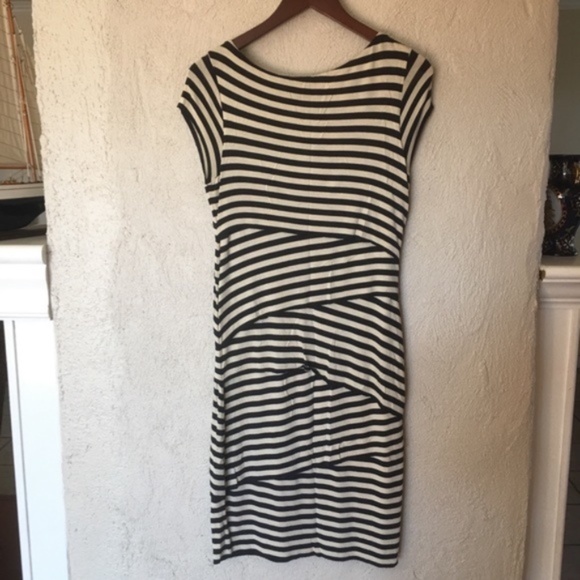 Bailey 44 Stripe Cream and Navy Column Dress - Picture 5 of 8